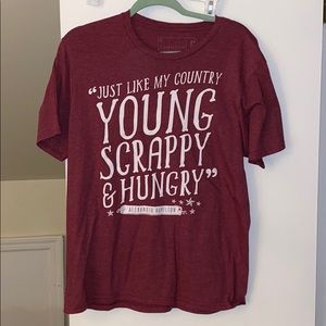 Red Hamilton musical tee shirt size medium